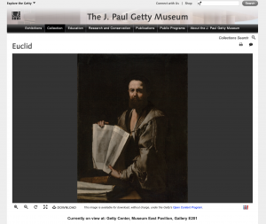 Screenshot of Ribera's "Euclid" page