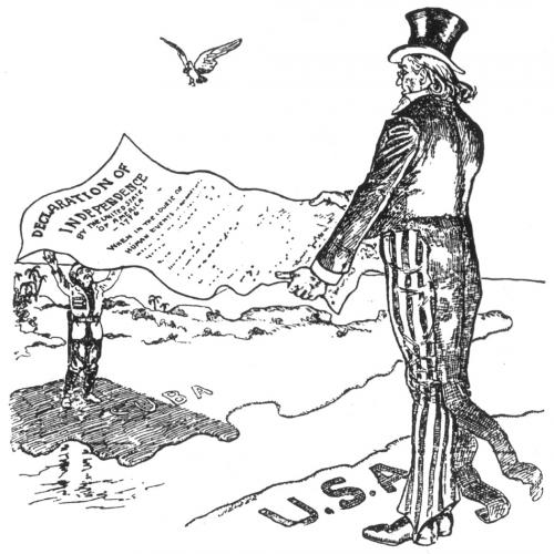 "It is expansive Uncle Sam." Chicago News (Cartoon) 